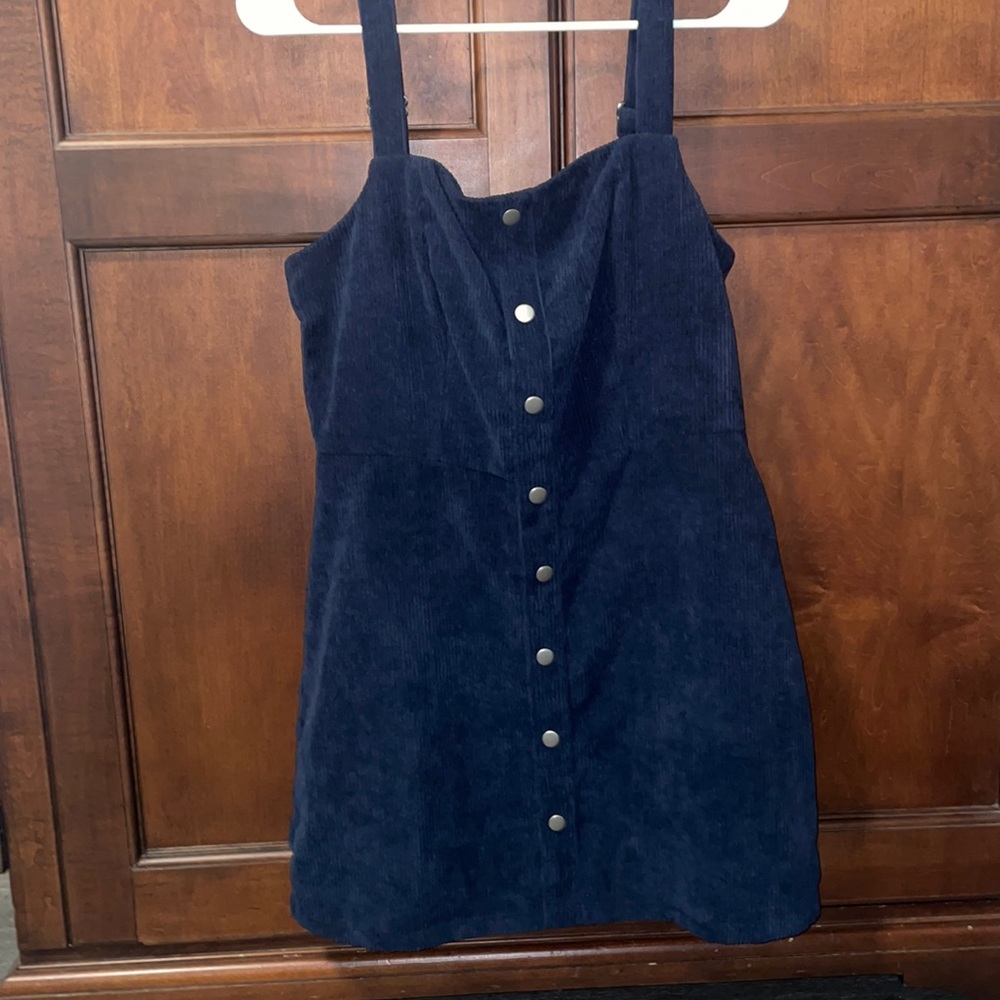 Lulus navy blue corduroy mini dress. Size M